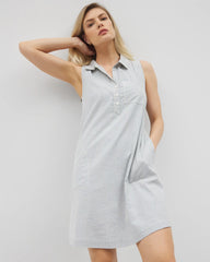 BLUE HEAVEN STRIPE - Beach Cotton Short Dress