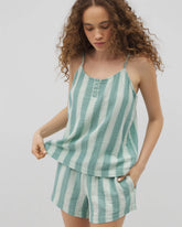 TEAL STRIPE - Cotton Gauze Pajama Cami