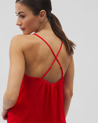DARE ME RED - Lace Trim Pajama Cami