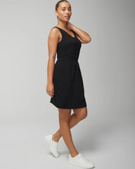 BLACK - V-Neck Sneaker Dress