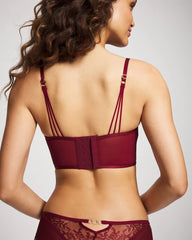 RED VELVET - Sheer Glam Long Line Scoop Bralette