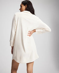 CHAMPAGNE DREAMS - Long-Sleeve Notch Collar Sleepshirt