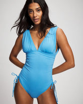 AZURE BLUE - V-Neck One-Piece