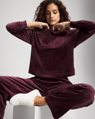 MERLOT - Velour Crewneck Sweatshirt