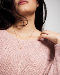 ADOBE ROSE - Shimmer Cable Knit Sweater