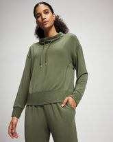 DARK SAGE - Ultrasoft Fleece Relaxed Funnel Neck Sweatshirt