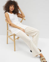OPTIC WHITE - Rib Knit Sleeveless Top