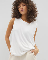 OPTIC WHITE - Rib Knit Sleeveless Top