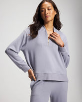 PERFECT SKY - Ultrasoft Fleece Quarter Zip Sweatshirt