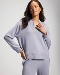 PERFECT SKY - Ultrasoft Fleece Quarter Zip Sweatshirt