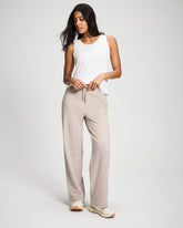 HEATHER MINK - Essential Terry Straight Leg Pants