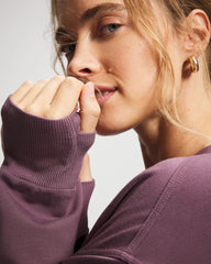 PURPLE FLINT - Ultrasoft Fleece V-Neck Sweatshirt