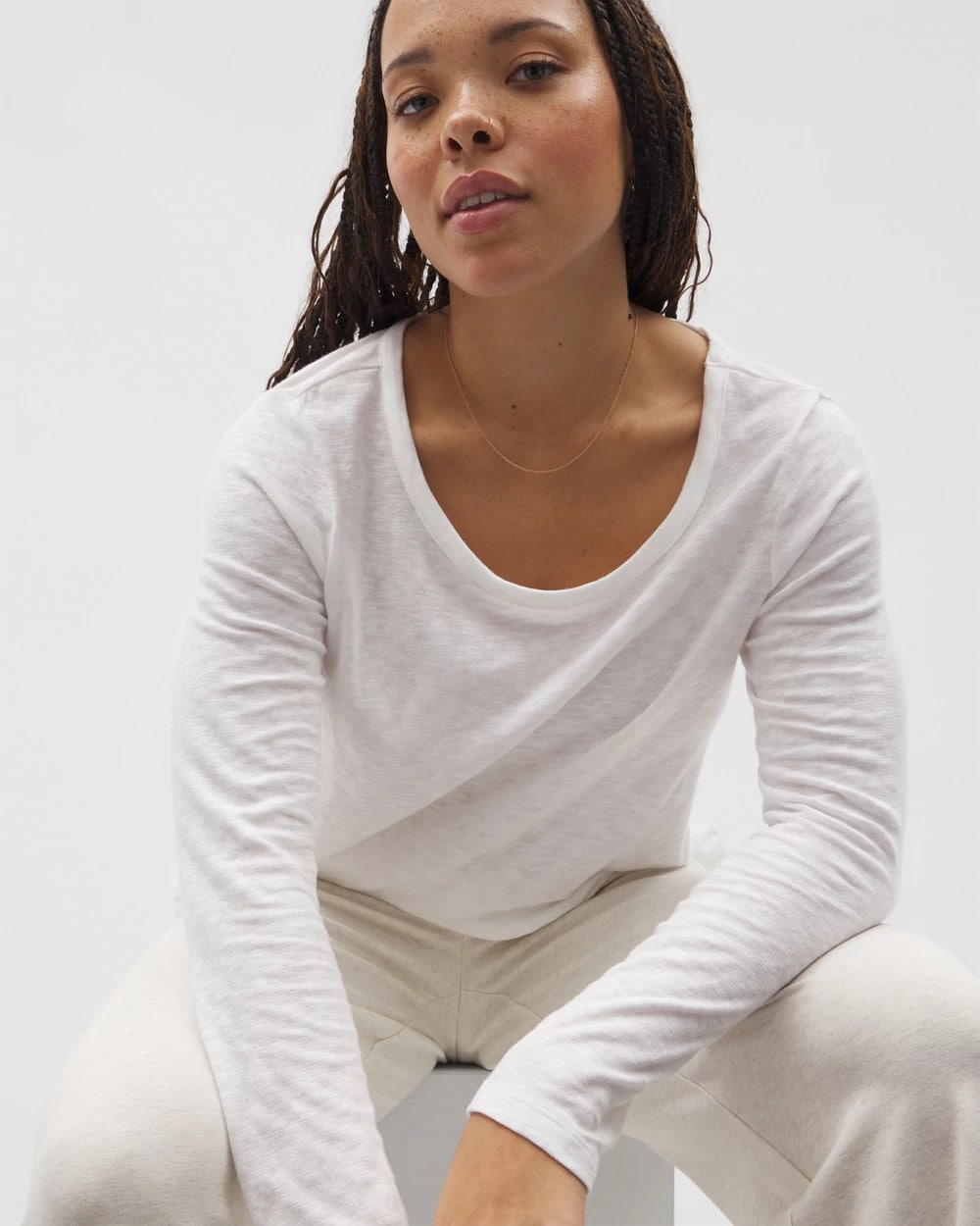 OPTIC WHITE - Long-Sleeve Top