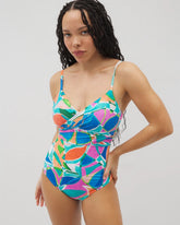 TEAL - Beyond Control Captiva Island Draped V One-Piece
