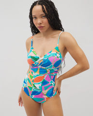 TEAL - Beyond Control Captiva Island Draped V One-Piece