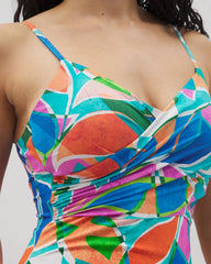 TEAL - Beyond Control Captiva Island Draped V One-Piece