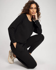 BLACK - Essential Terry Crewneck Sweatshirt