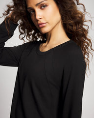 BLACK - Essential Terry Crewneck Sweatshirt