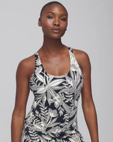 PATTERNED PALMS BLACK - 24/7 Racerback Bra Tank