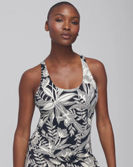 PATTERNED PALMS BLACK - 24/7 Racerback Bra Tank