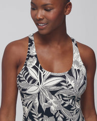 PATTERNED PALMS BLACK - 24/7 Racerback Bra Tank