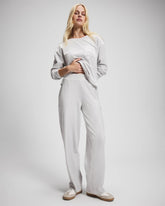 VAPOR GRAY - Velour Straight Leg Pants