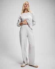 VAPOR GRAY - Velour Straight Leg Pants