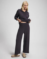 GRAY INK - Cable Knit Plush Ankle Pant
