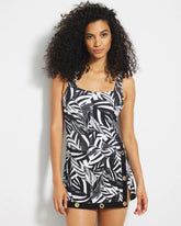 BLACK/WHITE - Sharp Observation Swim Dress