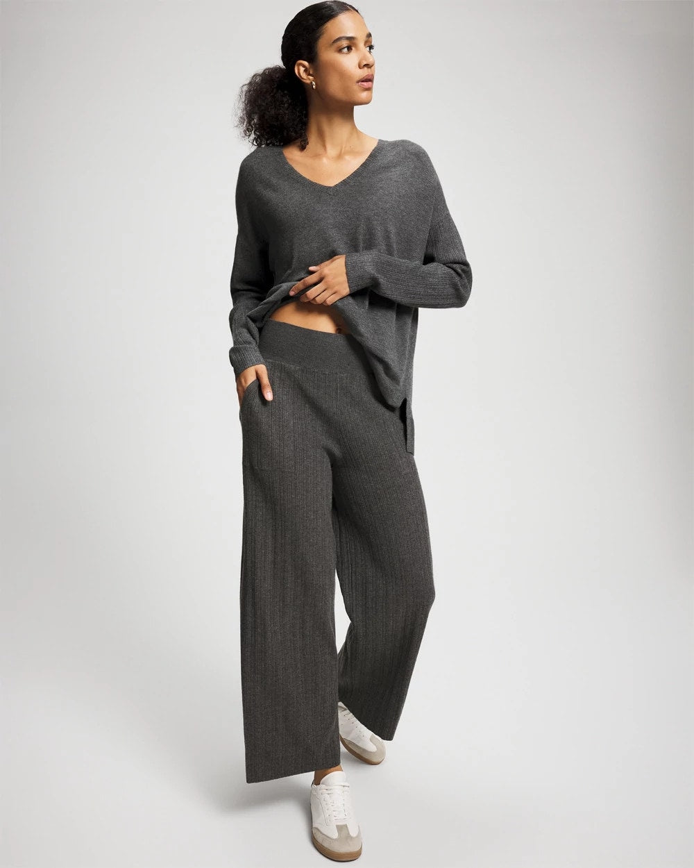 HEATHER QUARTZ - Premier Knit Rib Straight Leg Pant