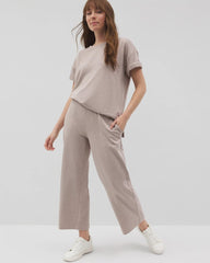 HEATHER MINK - Wide Leg Crop Pant