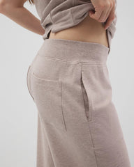 HEATHER MINK - Wide Leg Crop Pant