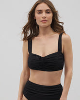 BLACK - Soma Swim Ruched Bikini Top