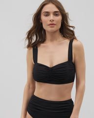 BLACK - Soma Swim Ruched Bikini Top
