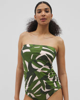 TROPICAL BREEZE MID PALM - Soma Swim Bandeau Tankini Top