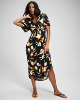 MYSTIC BLOOMS DRAMA BLACK - Pamilla Midi Bra Dress