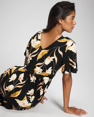MYSTIC BLOOMS DRAMA BLACK - Pamilla Midi Bra Dress