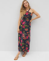 LE TIGRE TROPIC NAVY - Bayside Halter Maxi Bra Dress