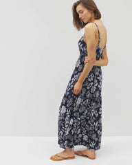 MEANDERING GARDEN A NAVY - Rio Maxi Bra Dress