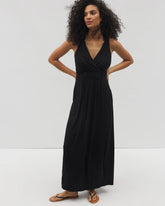 BLACK - Isla Cross Back Maxi Bra Dress