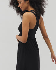 BLACK - Isla Cross Back Maxi Bra Dress