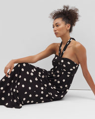 MOVEMENT DOT BLACK - Retreat Maxi Bra Dress