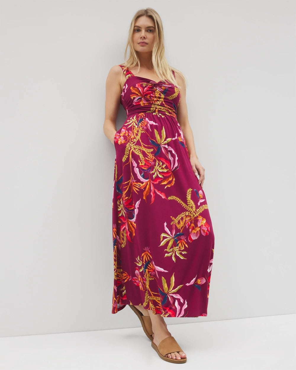 SUNRISE FLORA RED BEAUTY - Bahia Maxi Bra Dress