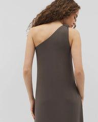 DARK GRAY OLIVE - One-Shoulder Maxi Bra Dress