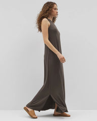DARK GRAY OLIVE - One-Shoulder Maxi Bra Dress