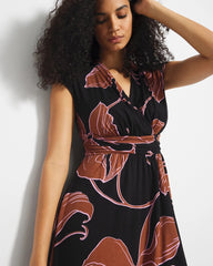 STAMPED TROPICS BLACK BRN - Serenity Maxi Bra Dress