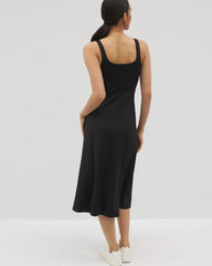 BLACK - Lounge Square Neck Midi Dress