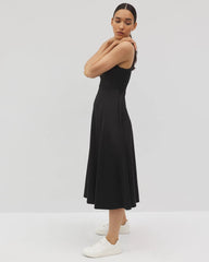 BLACK - Lounge Square Neck Midi Dress