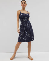 PALM TOILE NIGHTFALL NAVY - Paradiso Short Bra Dress