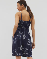 PALM TOILE NIGHTFALL NAVY - Paradiso Short Bra Dress